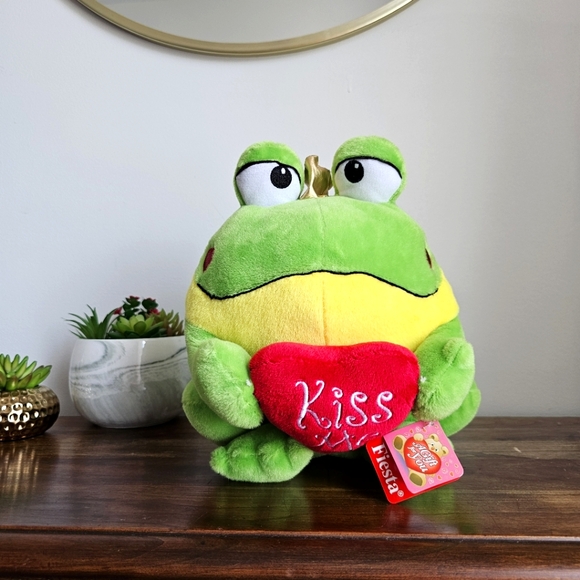Rare Fiesta Toy Kiss Me Heart Frog Plush Stuffed Animal Valentine's Day Gift - Picture 14 of 14